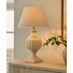 DAMIAN ΦΩΤΙΣΤΙΚΟ ΕΠΙΤΡΑΠΕΖΙΟ 17x17x60cm ΞΥΛΟ ΛΕΥΚΟ ΑΝΤΙΚΕ ΥΦΑΣΜΑ ΜΠΕΖ 028240 - Image 2