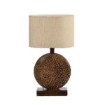 MELVIN ΦΩΤΙΣΤΙΚΟ ΕΠΙΤΡΑΠΕΖΙΟ 25x10x51cm ΞΥΛΟ ΚΑΦΕ ΥΦΑΣΜΑ ΜΠΕΖ 028246