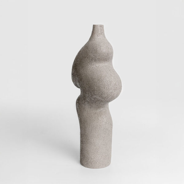 LUBANG ΒΑΖΟ 13x13x30cm POLYRESIN ΓΚΡΙ 028392 - Image 2