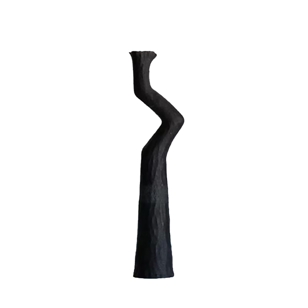 028394-p78LP-first-_1 EMPLIR ΒΑΖΟ 9x6x24cm POLYRESIN ΜΑΥΡΟ ΜΑΤ 028394 - Image 1
