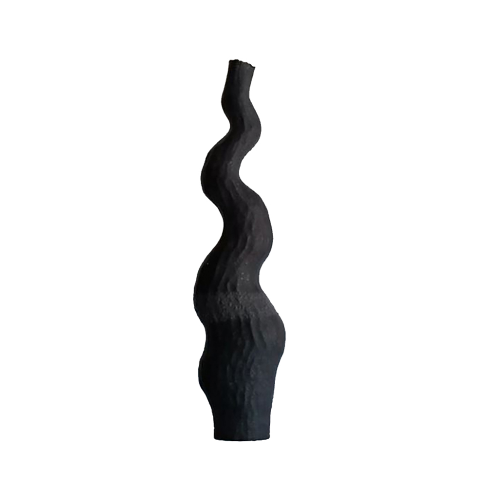 028395-XBuDv-first-_1 EMPLIR ΒΑΖΟ 11x8x30cm POLYRESIN ΜΑΥΡΟ ΜΑΤ 028395 - Image 1