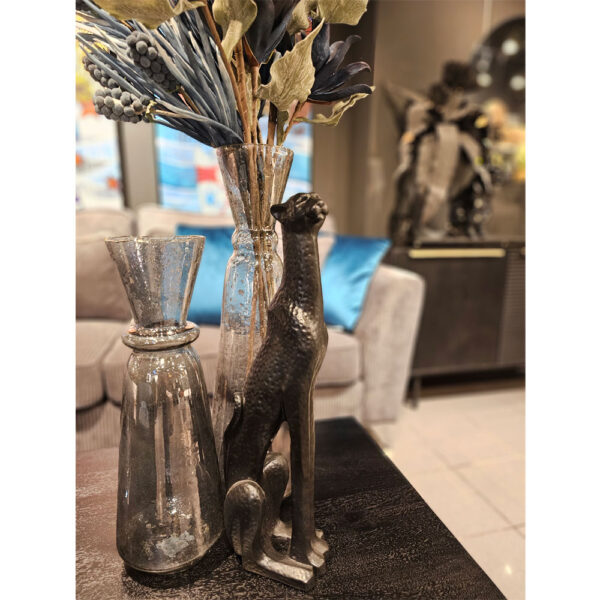 SAYA ΔΙΑΚΟΣΜΗΤΙΚΟ ΠΑΝΘΗΡΑΣ 39.5x22.5x10.5cm POLYRESIN ΜΑΥΡΟ ΜΑΤ 028409 - Image 2