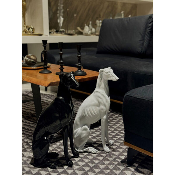 ΙΒΙΖΑΝ ΔΙΑΚΟΣΜΗΤΙΚΟ ΣΚΥΛΟΣ 16x2x22cm POLYRESIN ΜΑΥΡΟ GLOSSY 028411 - Image 2