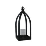 NIZAR ΦΑΝΑΡΙ 20x20x50cm ΞΥΛΟ ΜΑΥΡΟ ΓΥΑΛΙ 028416