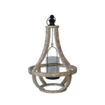 ESMA ΦΑΝΑΡΙ 35x35x52cm ΞΥΛΟ ΦΥΣΙΚΟ ΓΥΑΛΙ 028417