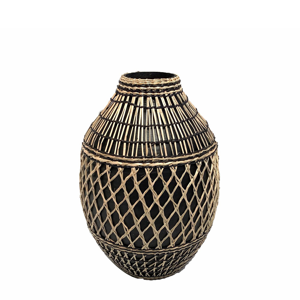 028782-rD7K9-first-_1 JABBAR ΒΑΖΟ 26x26x38cm BAMBOO ΜΑΥΡΟ ΦΥΣΙΚΟ 028782 - Image 1