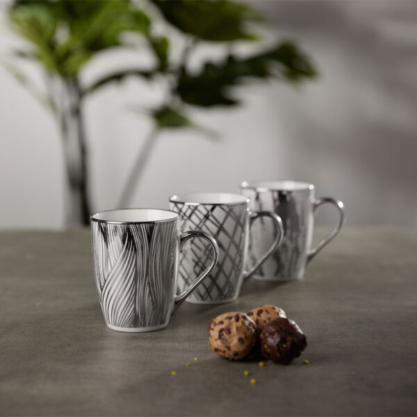 CHIC ΚΟΥΠΑ 8x8x11cm NEW BONE CHINA ΛΕΥΚΟ SILVER 028831 - Image 2