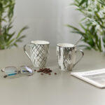 CHIC ΚΟΥΠΑ 8x8x11cm NEW BONE CHINA ΛΕΥΚΟ SILVER 028832 - Image 2