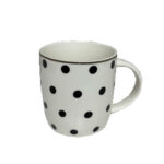 JOLIE ROMBUS ΚΟΥΠΑ 9x9x9cm NEW BONE CHINA ΛΕΥΚΟ ΜΑΥΡΟ ΧΡΥΣΟ 028835