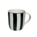 JOLIE ROMBUS ΚΟΥΠΑ 9x9x9cm NEW BONE CHINA ΛΕΥΚΟ ΜΑΥΡΟ ΧΡΥΣΟ 028836