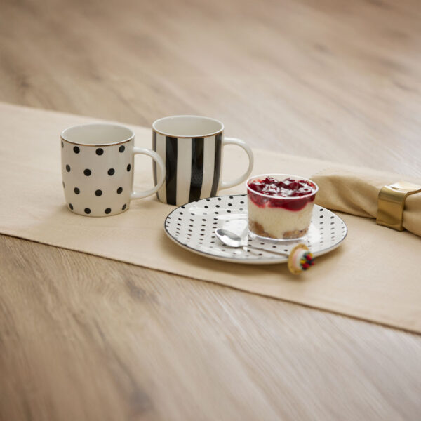 JOLIE ROMBUS ΚΟΥΠΑ 9x9x9cm NEW BONE CHINA ΛΕΥΚΟ ΜΑΥΡΟ ΧΡΥΣΟ 028836 - Image 2