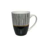 CITY ΚΟΥΠΑ 8x8x11cm NEW BONE CHINA ΛΕΥΚΟ ΜΑΥΡΟ ΧΡΥΣΟ 028838