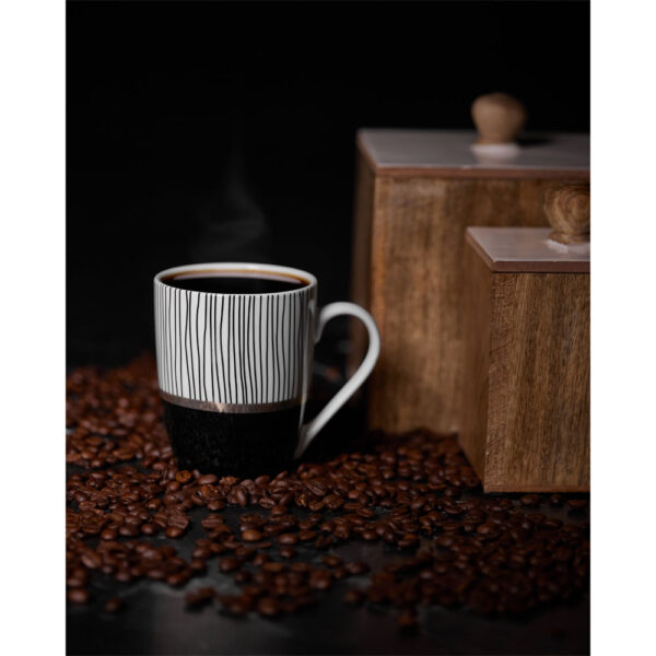 CITY ΚΟΥΠΑ 8x8x11cm NEW BONE CHINA ΛΕΥΚΟ ΜΑΥΡΟ ΧΡΥΣΟ 028838 - Image 2