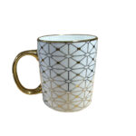 GOLDIE ΚΟΥΠΑ 8x8x11cm NEW BONE CHINA ΛΕΥΚΟ ΧΡΥΣΟ 028841