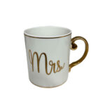 MRS LOVE ΚΟΥΠΑ 8x8x9cm NEW BONE CHINA ΛΕΥΚΟ ΧΡΥΣΟ 028843