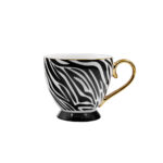 SAFARI ΚΟΥΠΑ 11x11x9cm NEW BONE CHINA ΛΕΥΚΟ ΜΑΥΡΟ ΧΡΥΣΟ 028844