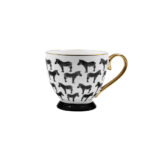 SAFARI ΚΟΥΠΑ 11x11x9cm NEW BONE CHINA ΛΕΥΚΟ ΜΑΥΡΟ ΧΡΥΣΟ 028845