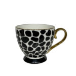 SAFARI ΚΟΥΠΑ 11x11x9cm NEW BONE CHINA ΛΕΥΚΟ ΜΑΥΡΟ ΧΡΥΣΟ 028846