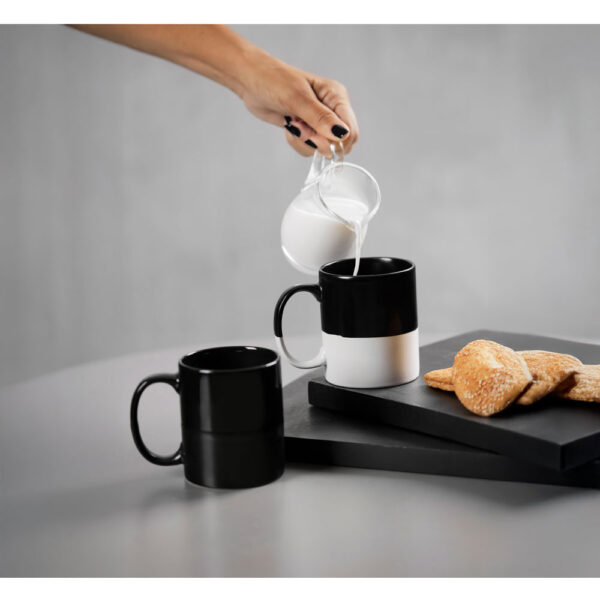 GOOD MORNING ΚΟΥΠΑ 8x8x10cm NEW BONE CHINA ΜΑΥΡΟ ΛΕΥΚΟ 028849 - Image 2