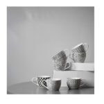 SERAX ΚΟΥΠΑ 11x11x8cm NEW BONE CHINA ΛΕΥΚΟ ΜΑΥΡΟ ΧΡΥΣΟ 028854 - Image 2