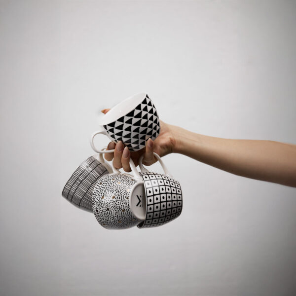 SERAX ΚΟΥΠΑ 11x11x8cm NEW BONE CHINA ΛΕΥΚΟ ΜΑΥΡΟ 028855 - Image 3