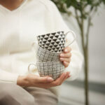 SERAX ΚΟΥΠΑ 11x11x8cm NEW BONE CHINA ΛΕΥΚΟ ΜΑΥΡΟ ΧΡΥΣΟ 028857 - Image 3