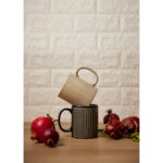 LINES DARK ΚΟΥΠΑ 8x8x10cm STONEWARE ΜΑΥΡΟ ΛΕΥΚΟ 028858 - Image 2