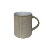 LINES ΚΟΥΠΑ 8x8x10cm STONEWARE ΜΠΕΖ ΛΕΥΚΟ 028859