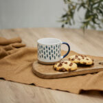 COZY ΚΟΥΠΑ 9x9x8cm STONEWARE ΛΕΥΚΟ MIDNIGHT BLUE ΜΠΕΖ 028860 - Image 2