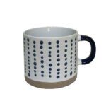 COZY ΚΟΥΠΑ 9x9x8cm STONEWARE ΛΕΥΚΟ MIDNIGHT BLUE ΜΠΕΖ 028861