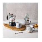 COZY ΚΟΥΠΑ 9x9x8cm STONEWARE ΛΕΥΚΟ MIDNIGHT BLUE ΜΠΕΖ 028861 - Image 2