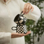 BLEND ΚΟΥΠΑ 8x8x8cm STONEWARE ΜΑΥΡΟ ΛΕΥΚΟ 028866 - Image 2