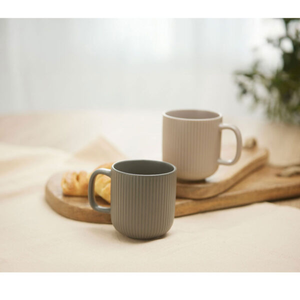 ORIGO ΚΟΥΠΑ 9x9x10cm NEW BONE CHINA ΓΚΡΙ ΣΚΟΥΡΟ 028870 - Image 2