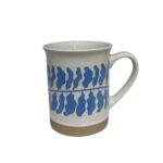 YDRA ΚΟΥΠΑ 10x10x12cm STONEWARE ΛΕΥΚΟ ΓΑΛΑΖΙΟ ΜΠΕΖ 028873