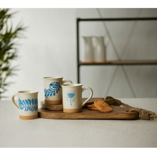 YDRA ΚΟΥΠΑ 10x10x12cm STONEWARE ΛΕΥΚΟ ΓΑΛΑΖΙΟ ΜΠΕΖ 028873 - Image 2