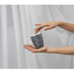 FLEUR ΚΟΥΠΑ 8x8x11cm NEW BONE CHINA ΛΕΥΚΟ ΜΠΛΕ ΧΡΥΣΟ 028880 - Image 2