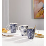 FLEUR ΚΟΥΠΑ 8x8x11cm NEW BONE CHINA ΛΕΥΚΟ ΜΠΛΕ ΧΡΥΣΟ 028880 - Image 3