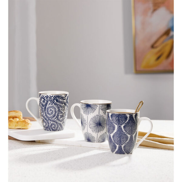 FLEUR ΚΟΥΠΑ 8x8x11cm NEW BONE CHINA ΛΕΥΚΟ ΜΠΛΕ ΧΡΥΣΟ 028881 - Image 2