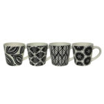 FLORIS ΚΟΥΠΑ ESPRESSO SET 4ΤΜΧ NEW BONE CHINA ΛΕΥΚΟ ΜΑΥΡΟ 028885