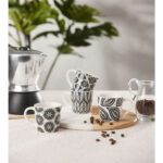 FLORIS ΚΟΥΠΑ ESPRESSO SET 4ΤΜΧ NEW BONE CHINA ΛΕΥΚΟ ΜΑΥΡΟ 028885 - Image 2