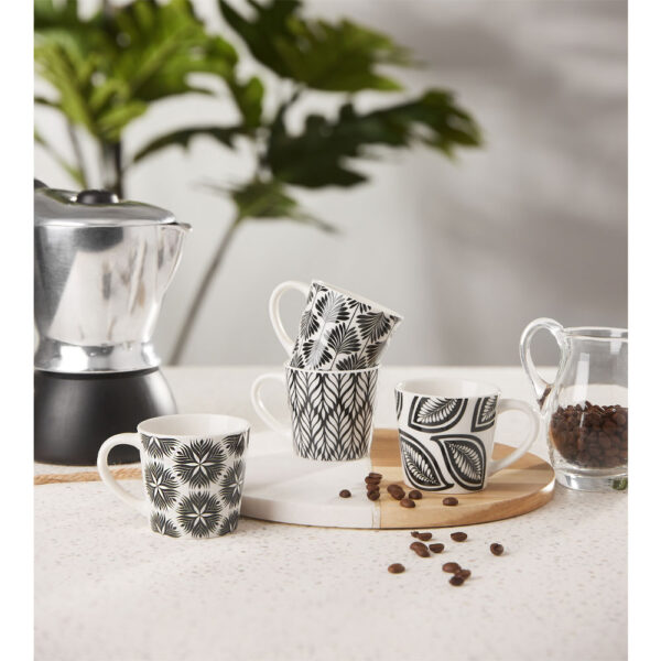 FLORIS ΚΟΥΠΑ ESPRESSO SET 4ΤΜΧ NEW BONE CHINA ΛΕΥΚΟ ΜΑΥΡΟ 028885 - Image 2