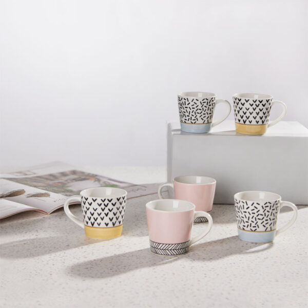 HAPPY ΚΟΥΠΑ ESPRESSO SET 6ΤΜΧ 9.5x6.5x5cm NEW BONE CHINA ΠΟΛΥΧΡΩΜΟ 028888 - Image 2