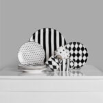 JOLIE ΠΙΑΤΟ ΓΛΥΚΟΥ SET 7ΤΜΧ 30x30x3cm NEW BONE CHINA ΛΕΥΚΟ ΜΑΥΡΟ 028889 - Image 2