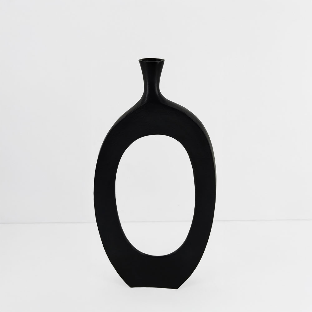 028985-KwMwQ-first-_1 ABSTRACT ΒΑΖΟ 28x5x61cm ΑΛΟΥΜΙΝΙΟ ΜΑΥΡΟ 028985 - Image 1