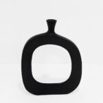 ABSTRACT OVAL ΒΑΖΟ 37x6x50cm ΑΛΟΥΜΙΝΙΟ ΜΑΥΡΟ 028987