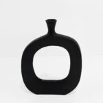 ABSTRACT OVAL ΒΑΖΟ 31x5x41cm ΑΛΟΥΜΙΝΙΟ ΜΑΥΡΟ 028988