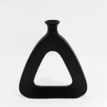 ABSTRACT TRIANGLE ΒΑΖΟ 33x5x38cm ΑΛΟΥΜΙΝΙΟ ΜΑΥΡΟ 028989