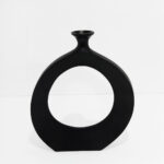ABSTRACT CIRCLE ΒΑΖΟ 37x5x45cm ΑΛΟΥΜΙΝΙΟ ΜΑΥΡΟ 028991