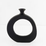 ABSTRACT CIRCLE ΒΑΖΟ 26x4x31cm ΑΛΟΥΜΙΝΙΟ ΜΑΥΡΟ 028992