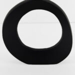 ABSTRACT CIRCLE ΒΑΖΟ 26x4x31cm ΑΛΟΥΜΙΝΙΟ ΜΑΥΡΟ 028992 - Image 3